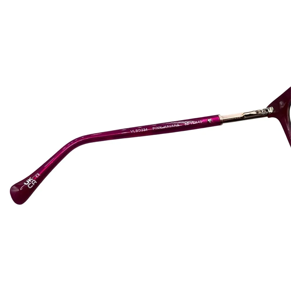 Lucky Brand VLBD234 Pink Havana Eyeglasses Frames 52-17-140 Square Tortoise NEW